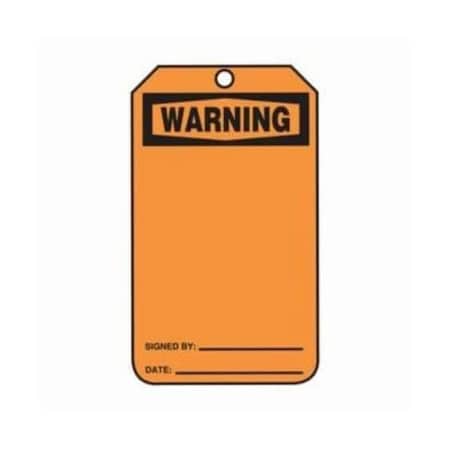 Accuform Safety Tags, WARNING Blank, 5.75in x 3.25in, PF-Cardstock, 25PK MWGT205CTP